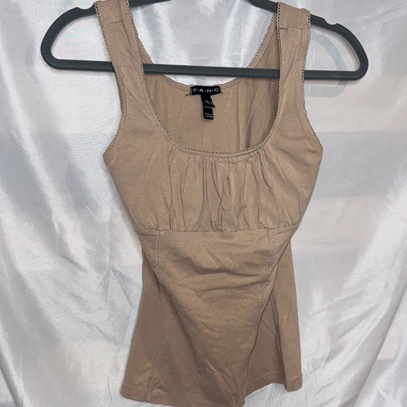FANG vintage Tan Women's Tank Top y2k - Picture 1 of 5